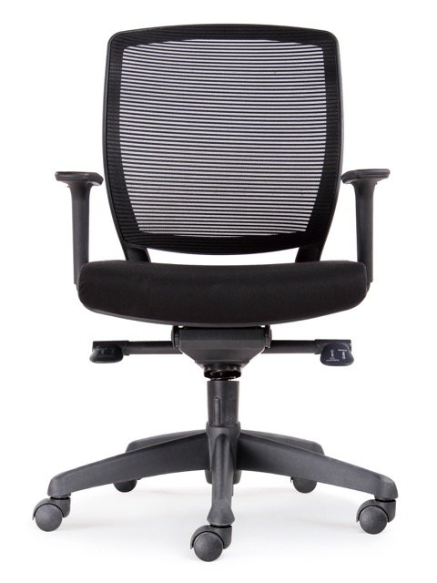 RAPIDLINE HARTLEY TASK CHAIR MEDIUM MESH BACK ARMS BLACK
