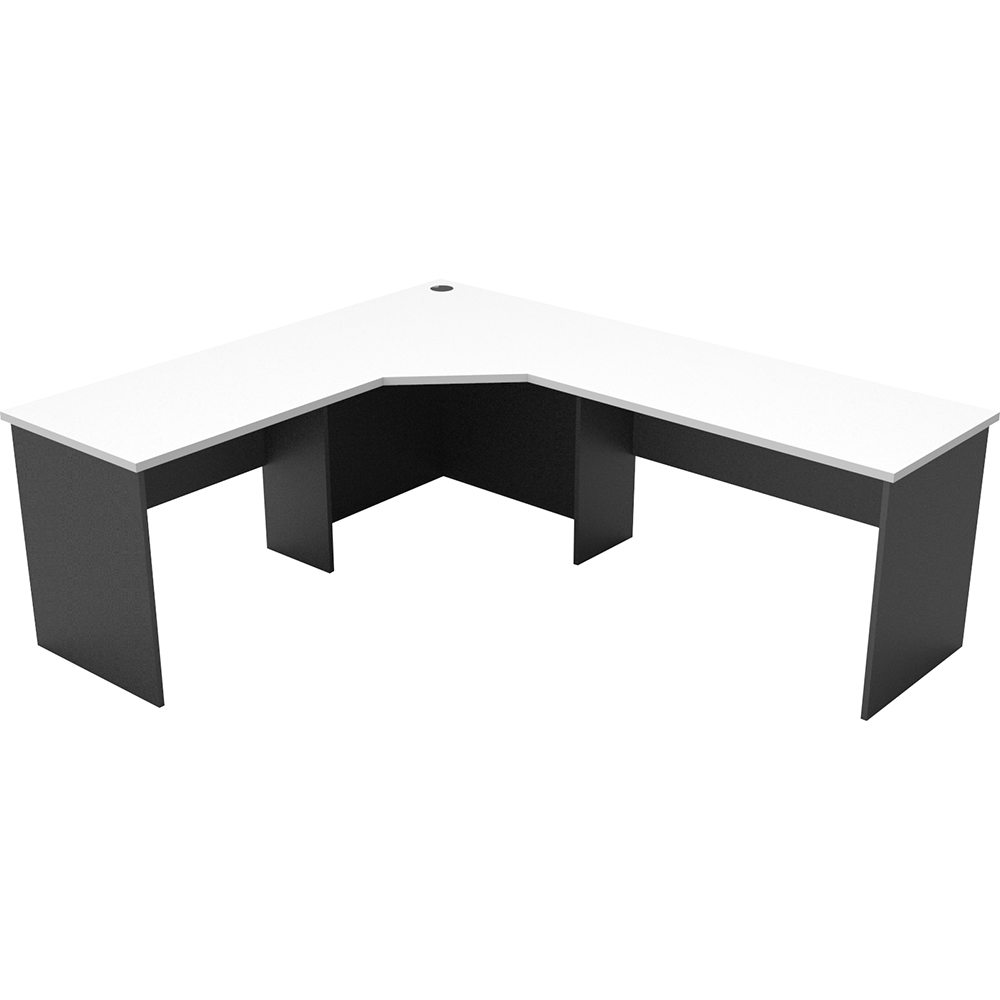 RAPID WORKER CORNER WORKSTATION COMPLETE 2100 X 1800 X 600MM (WHITE/IRONSTONE)