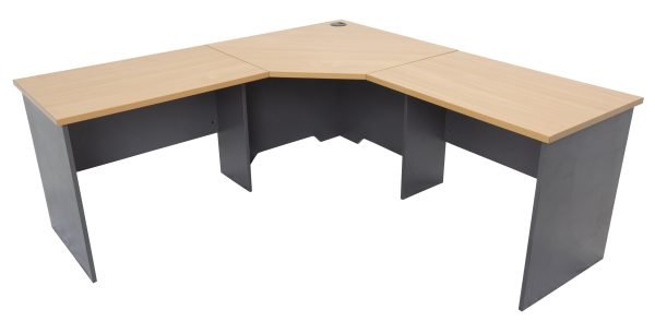 1800mm x 1800mm Rapid Worker Corner Workstation (Natural Oak/Ironstone)