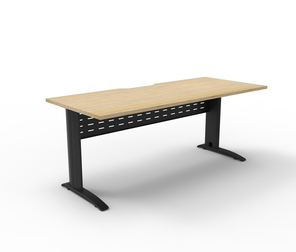 RAPID SPAN WITH DESK METAL MODESTY PANEL 1200 X 700 X 730MM (NATURAL OAK/BLACK)