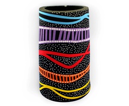 [CH_0164] STUBBY COOLER X2 ABORIGINAL DESIGN - GUDHU GALBA (RAINBOW RIVER) DESIGN - JEDESS HUDSON